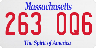 MA license plate 263OQ6