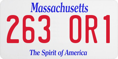 MA license plate 263OR1
