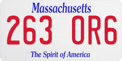 MA license plate 263OR6