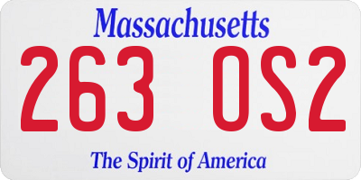 MA license plate 263OS2