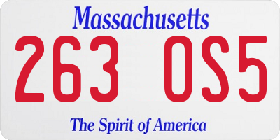 MA license plate 263OS5