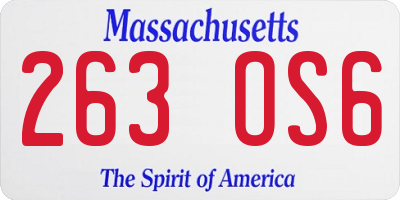 MA license plate 263OS6