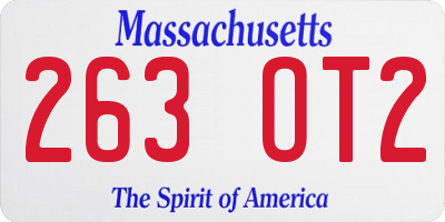 MA license plate 263OT2