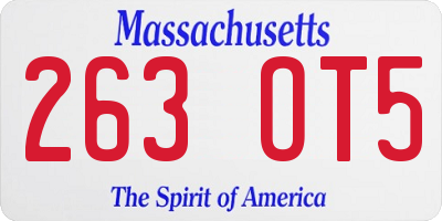 MA license plate 263OT5