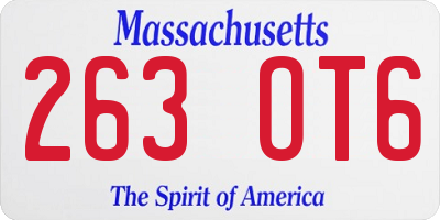 MA license plate 263OT6