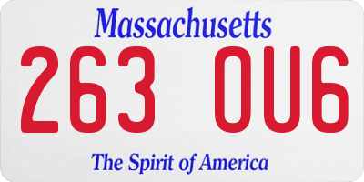 MA license plate 263OU6