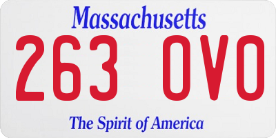 MA license plate 263OV0