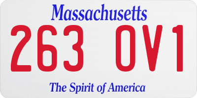 MA license plate 263OV1