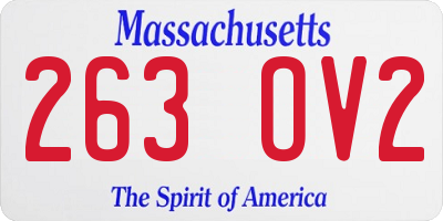 MA license plate 263OV2