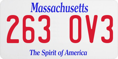 MA license plate 263OV3