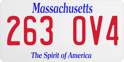 MA license plate 263OV4