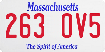 MA license plate 263OV5