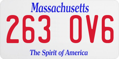 MA license plate 263OV6