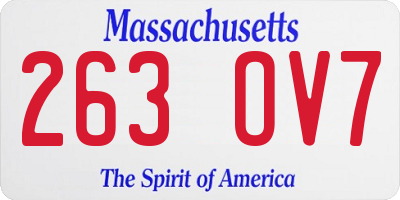 MA license plate 263OV7