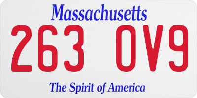 MA license plate 263OV9