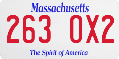 MA license plate 263OX2