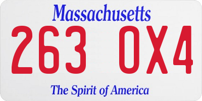 MA license plate 263OX4