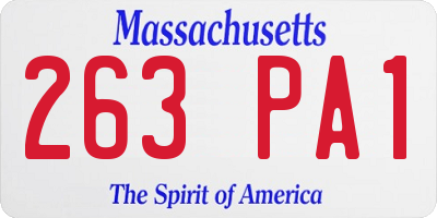 MA license plate 263PA1