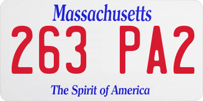 MA license plate 263PA2
