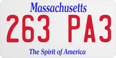 MA license plate 263PA3