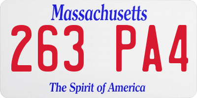MA license plate 263PA4