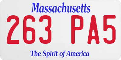 MA license plate 263PA5