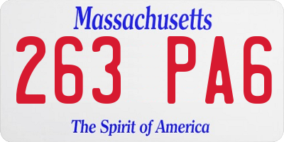 MA license plate 263PA6