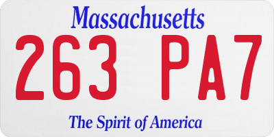 MA license plate 263PA7
