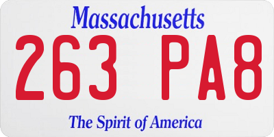 MA license plate 263PA8