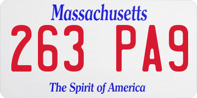 MA license plate 263PA9