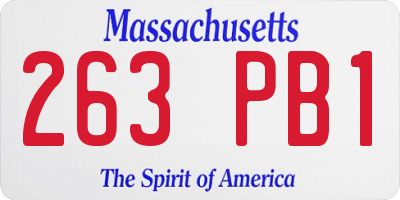 MA license plate 263PB1