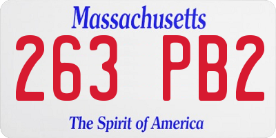 MA license plate 263PB2