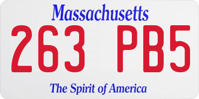 MA license plate 263PB5