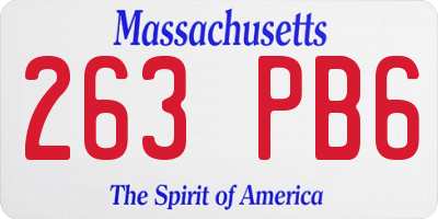 MA license plate 263PB6