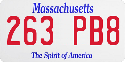 MA license plate 263PB8