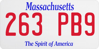 MA license plate 263PB9