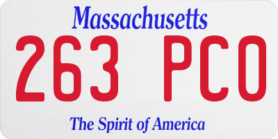 MA license plate 263PC0