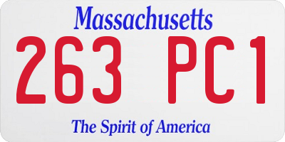 MA license plate 263PC1