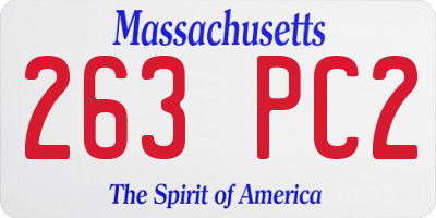MA license plate 263PC2