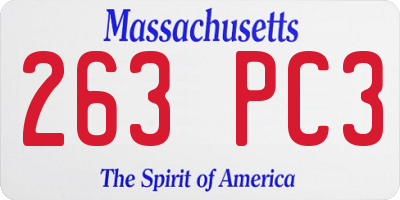MA license plate 263PC3