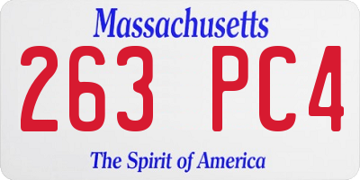 MA license plate 263PC4