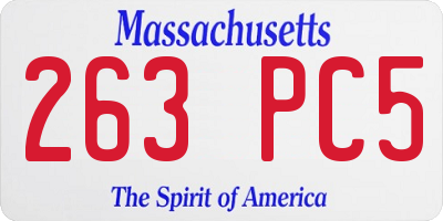 MA license plate 263PC5