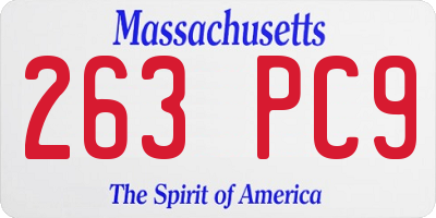 MA license plate 263PC9