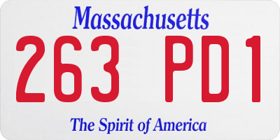 MA license plate 263PD1