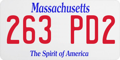 MA license plate 263PD2