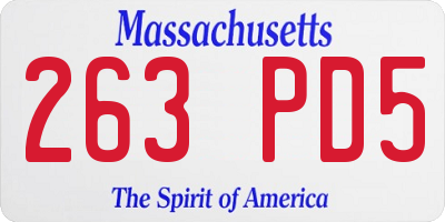 MA license plate 263PD5
