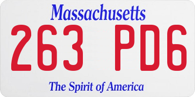 MA license plate 263PD6