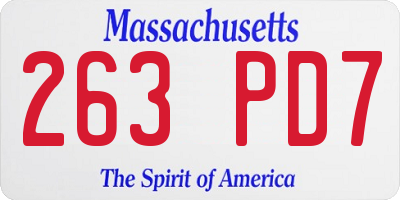 MA license plate 263PD7