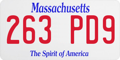 MA license plate 263PD9