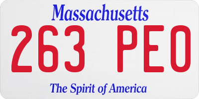MA license plate 263PE0